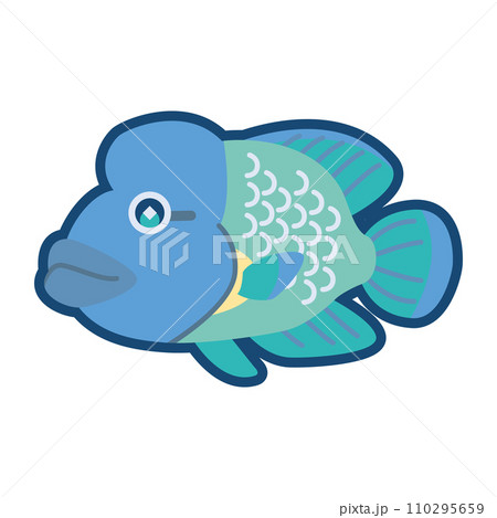 かわいいメガネモチノウオのイラスト かわいいメガネモチノウオのイラスト 110295659