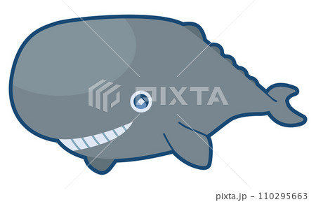 かわいいマッコウクジラのイラスト	 110295663