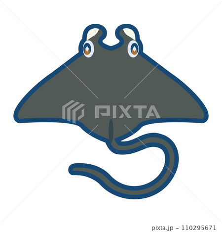 かわいいイトマキエイのイラスト	 110295671