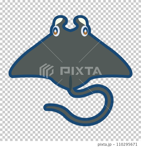 かわいいイトマキエイのイラスト	 110295671