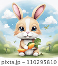 イースターエッグを探すウサギ 110295810