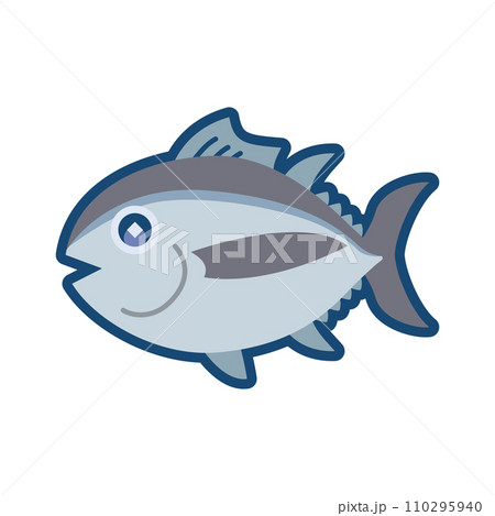 かわいいビンナガのイラスト	 110295940