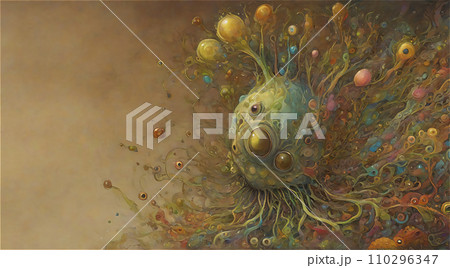 異世界の生物のいる風景　AI画像 110296347