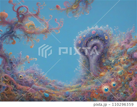 異世界の生物のいる風景　AI画像 110296359