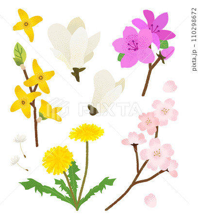 Illustration of flowers blooming in spring Illustration of flowers blooming in spring 110298672