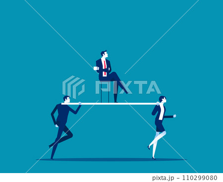 Business employee carrying the boss. Business vector illustration concept 110299080