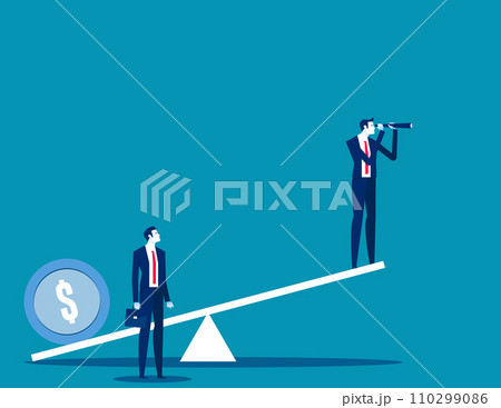 Person with power of money. Business finance vector illustration Person with power of money. Business finance vector illustration 110299086