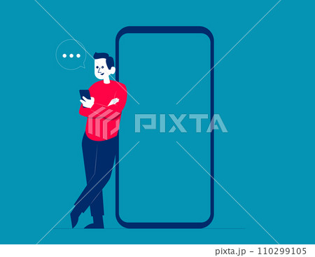 Person using phone. Business vector illustration concept 110299105