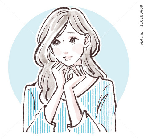 悩む/考える/落ち込む/不安/どうしよう/うーん/悲しい/疑問/切ない/迷走/解説/説明/注目/教え 110299669