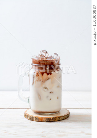 Iced chocolate milkshake drink Iced chocolate milkshake drink 110300987