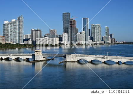 Residential waterfront buildings on Biscayne Bay in Miami, Florida. Residential waterfront buildings on Biscayne Bay in Miami, Florida. 110301211