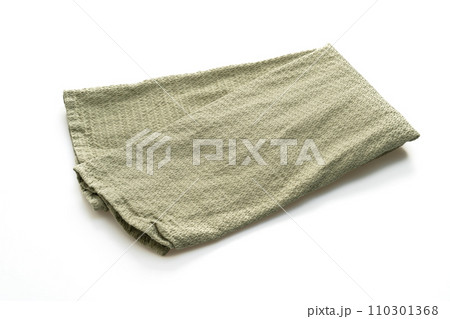 dark green napkin on white background 110301368