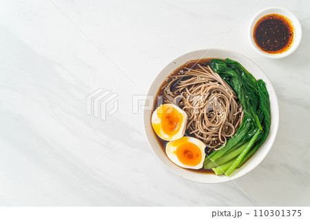 ramen noodles with egg - vegan or vegetarian food style ramen noodles with egg - vegan or vegetarian food style 110301375