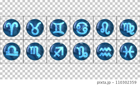 12 星座占星星座標記符號 3D 110302359