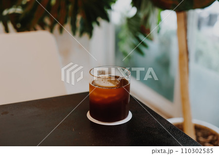 black coffee cold drip in glass 110302585