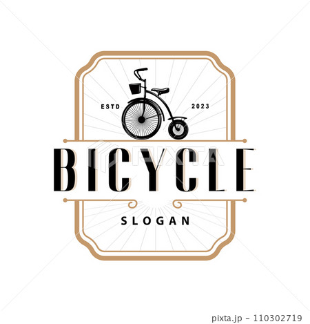 Bicycle logo design bicycle sport club simple vintage black silhouette template illustration 110302719