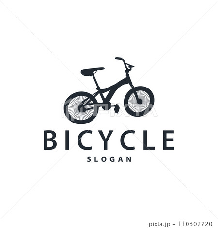 Bicycle logo design bicycle sport club simple vintage black silhouette template illustration 110302720