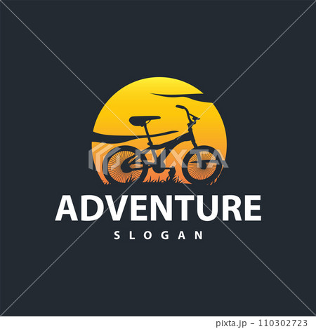 Bicycle logo design bicycle sport club simple vintage black silhouette template illustration 110302723