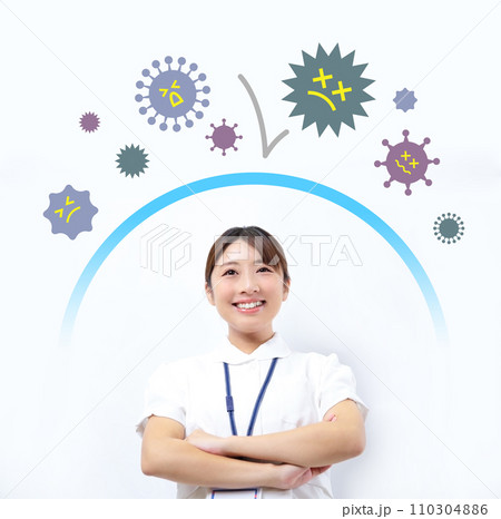 ウィルスに強い看護婦のイメージ 110304886
