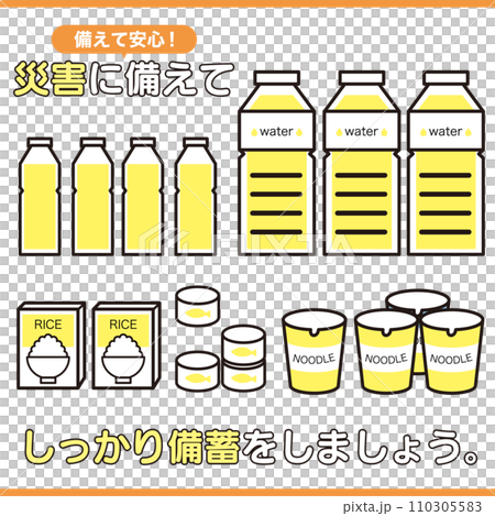 庫存圖示集防災[食品]天災災難地震 110305583
