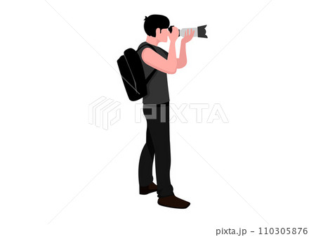 Young photographer icon. Isometric of young photographer vector icon for web design isolated on white background 110305876