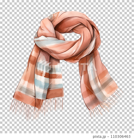 Colorful winter scarf, winter accessories, watercolor illustration Colorful winter scarf, winter accessories, watercolor illustration 110306463