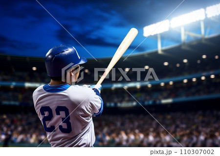 プロの野球選手(バッター):AI生成画像 プロの野球選手(バッター):AI生成画像 110307002