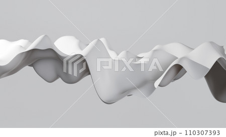 抽象的な白の3D背景。布、山。 110307393
