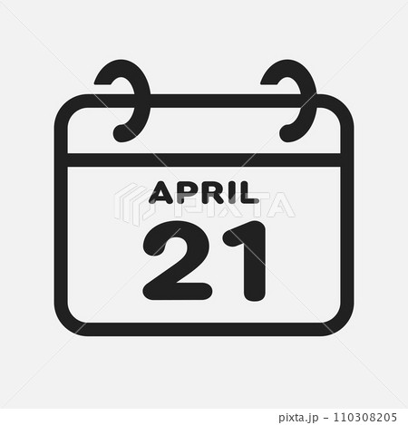 Icon page calendar day - 21 April 110308205