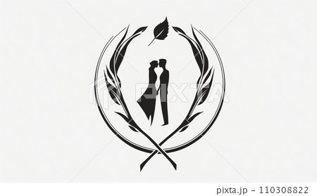 結婚式のイメージ：誓いのキスをイメージしたシンボルデザイン