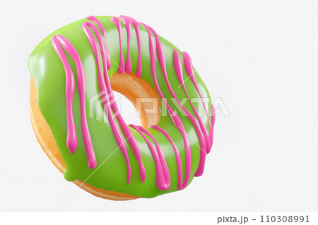 Chocolate glazed donut with sprinkles on a white background Chocolate glazed donut with sprinkles on a white background 110308991