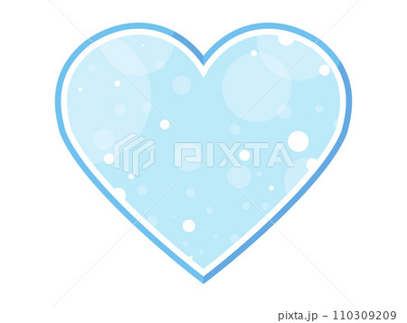 水色のキラキラかわいい二重ハートフレーム 110309209