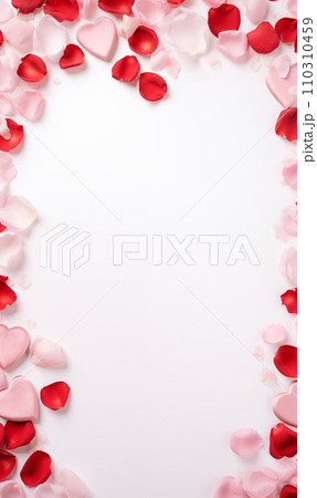 AI-generated content. Pink and white heart abstract background for valentines day greeting card  110310459