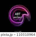 Abstract vector background with glowing wave. Futuristic technology style.Colorful colored background of draw lines in the shape of a circle. Circular wave pattern. Design element. 110310964