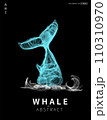 Abstract vector illustration of whale tail , draw line art style.whale Style A  110310970
