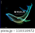 Abstract vector illustration of color whale  , draw color line art style. whale style A 110310972