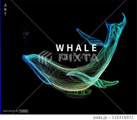 Abstract vector illustration of color whale , draw color line art style. whale style A Abstract vector illustration of color whale , draw color line art style. whale style A 110310972