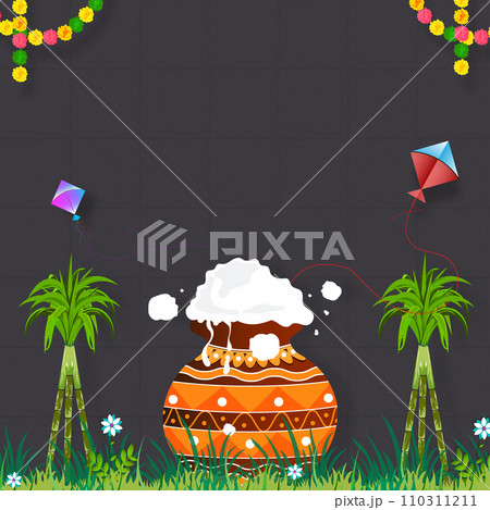 Illustration of Pongal holiday background with space for text. 110311211