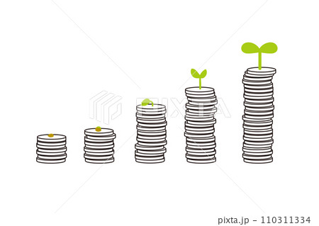 成長する積み上げられたコイン 成長する積み上げられたコイン 110311334