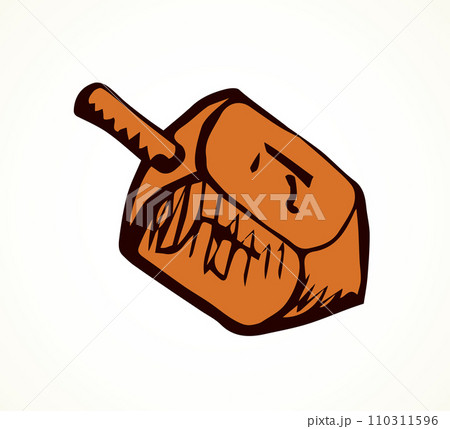 Jewish holiday symbol. Dreidel. Sketch Jewish holiday symbol. Dreidel. Sketch 110311596