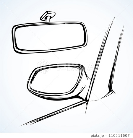 Car mirror. Vector drawing 110311607