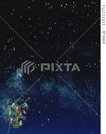 笹星空背景スペース_大縦 110311751