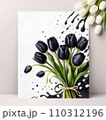 Card with dark purple tulips. 110312196