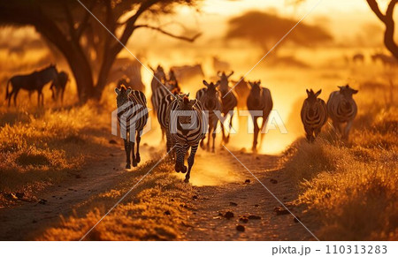 シマウマの集団2 110313283