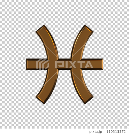 雙魚座星座標記符號黃金 3D 雙魚座星座標記符號黃金 3D 110313372