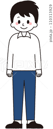 男性が立っているイラスト。手書き風のシンプルなデザイン。 110313929