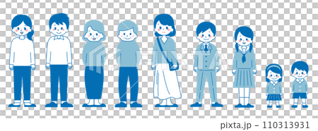 いろんな年齢の人々。男性と女性。 110313931