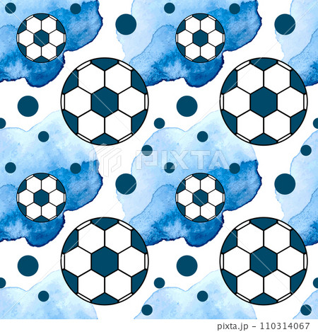 Football pattern. Seamless pattern with ball...のイラスト素材 [110314067] - PIXTA