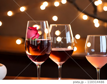 Realistic rose wine neutral palette warm lighting. Realistic rose wine neutral palette warm lighting. 110314486