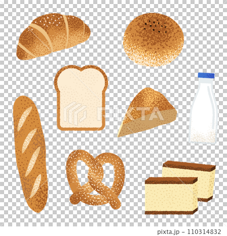 hand drawing various bread illustrations 110314832